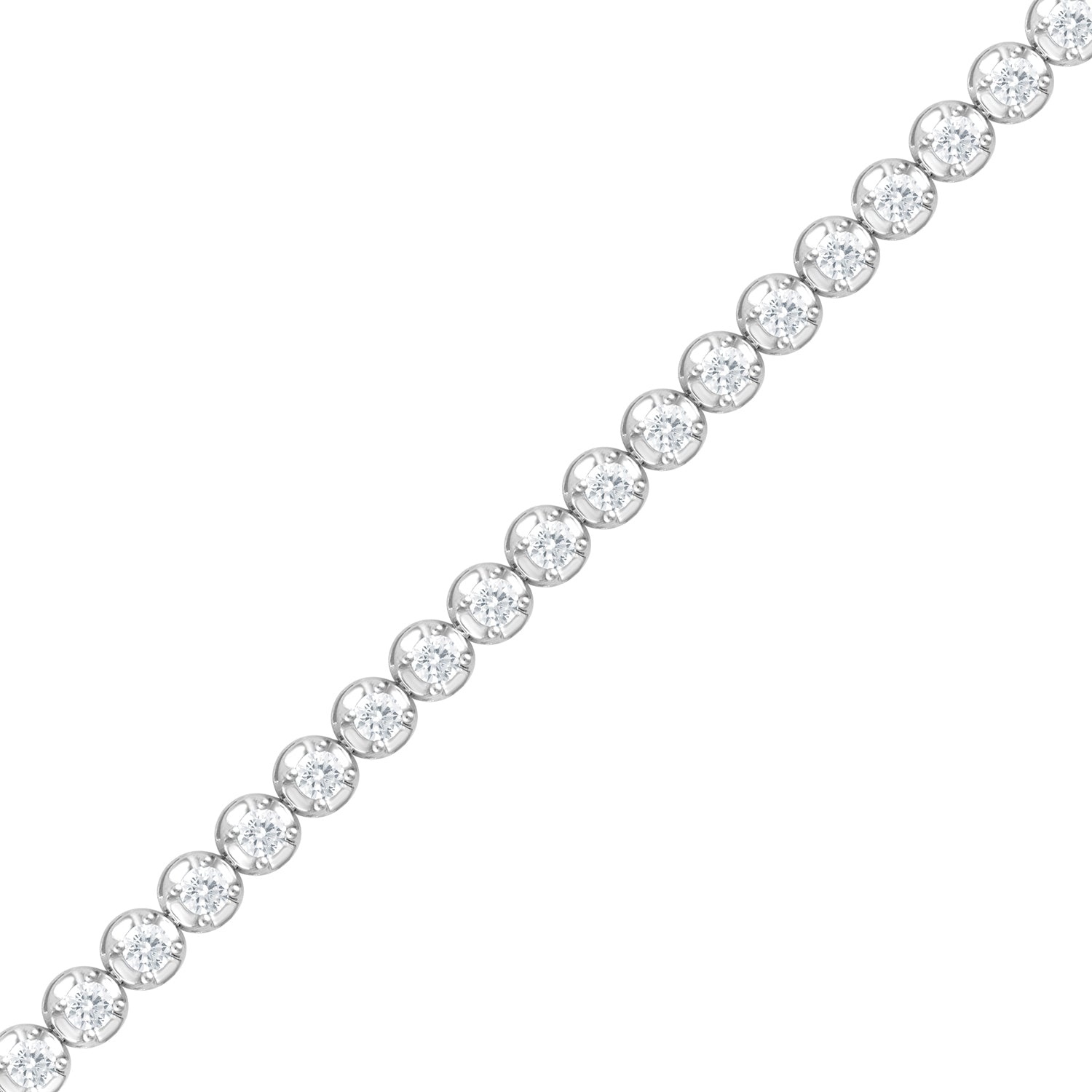 Womens | 3.00 CT Round Cut Lab Grown Accent Diamond | Tennis Bracelet - I | Sterling Silver | I-I1