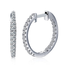 Womens | 0.50 CT Round Cut Lab Grown Diamond | Inside Out Hoop | Sterling Silver | G-SI