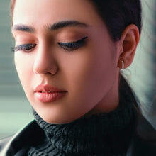 Womens | 0.50 CT Round Cut Lab Grown Diamond | Inside Out Hoop | Sterling Silver | G-SI