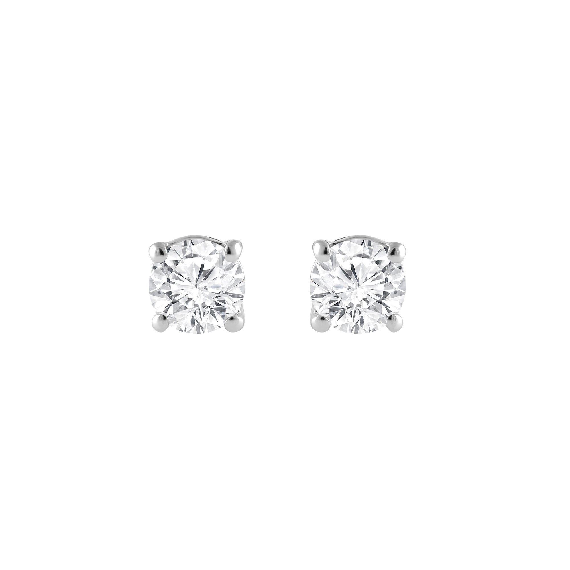 Womens | 0.25 CT Round Cut Lab Grown Diamond | Stud Earrings | 10K White Gold | J-SI-I1