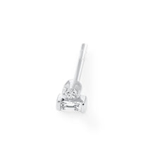 Womens | 0.10 CT Round Cut Lab Grown Diamond | 3 Stone Stud | Sterling Silver | I-J-I1