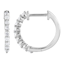 Womens | 0.25 CT Round Cut Lab Grown Diamond | Hoop Earring | Sterling Silver | H-I-SI-I1
