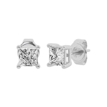3.00 CT Princess Lab-Grown Diamond | Stud Earrings | 14K White Gold | G Color | VS Clarity