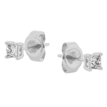 Womens | 0.50 CT  Princess Cut Lab Grown Diamond | Solitaire Stud | 10K White Gold | H-I-SI3/I1