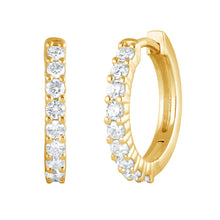 Womens | 0.50 CT Round Cut Lab Grown Diamond | Huggie Earrings | Yellow Gold Plated Sterling Silver | H-I/SI3-I1