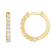 Womens | 0.50 CT Round Cut Lab Grown Diamond | Huggie Earrings | Yellow Gold Plated Sterling Silver | H-I/SI3-I1