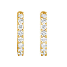 Womens | 0.50 CT Round Cut Lab Grown Diamond | Huggie Earrings | Yellow Gold Plated Sterling Silver | H-I/SI3-I1