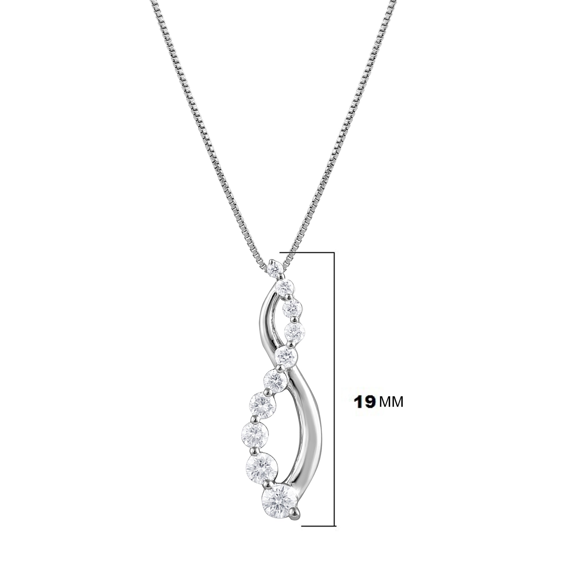 Womens | 0.25 CT Round Cut Lab Grown Diamond | Infinity Pendant Necklace | Sterling Silver | H-I-SI-I1