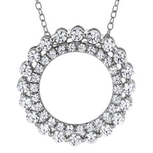 Womens | 1.00 CT Round Cut Lab Grown Accent Diamond | Circle of Life Necklace | Sterling Silver | J-K-I1/I2
