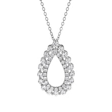 Womens | 1.00 CT Round Cut Lab Grown Diamond | Teardrop Pendant Necklace | Sterling Silver | J-K-I1/I2
