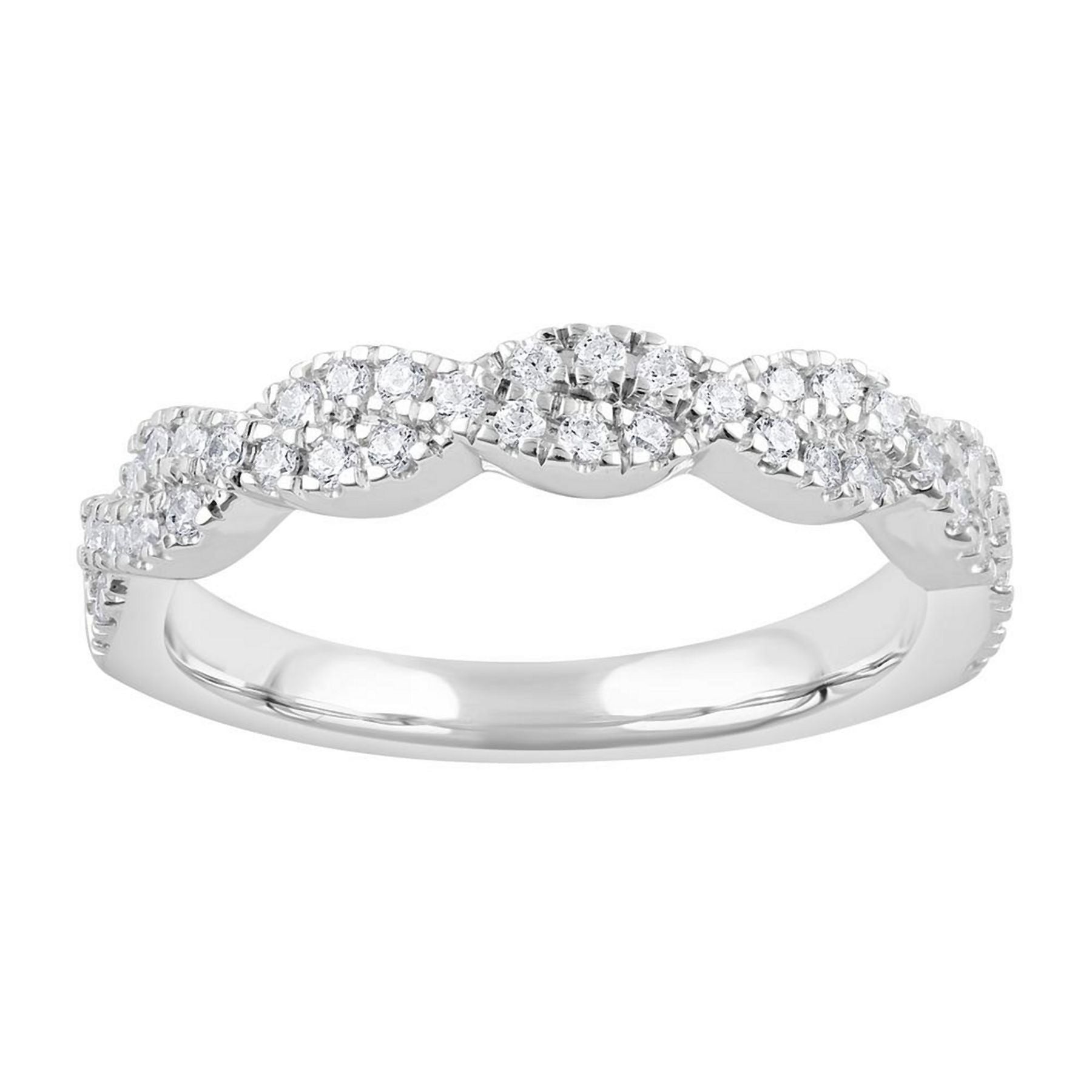 0.40 CT Round Lab-Grown Diamond | Band Ring | 14K White Gold | I-JBL Color | I1 Clarity