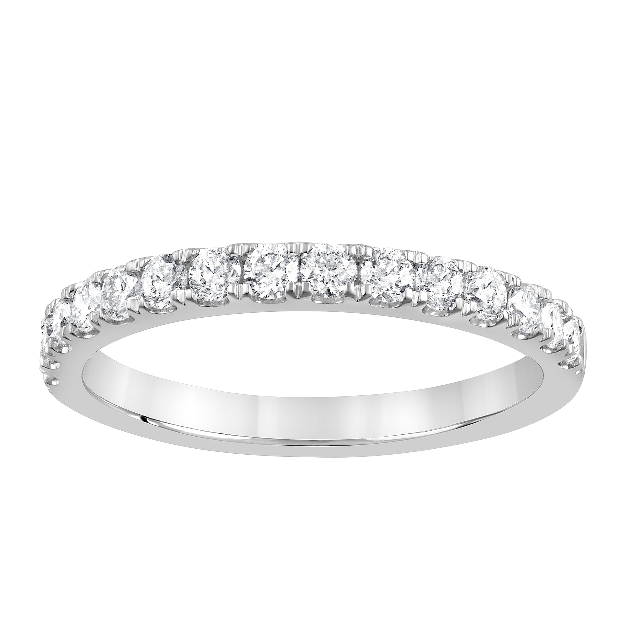 Womens | 0.50 CT Round Cut Lab Grown Diamond | Wedding Band | 10K White Gold | J-SI-I1