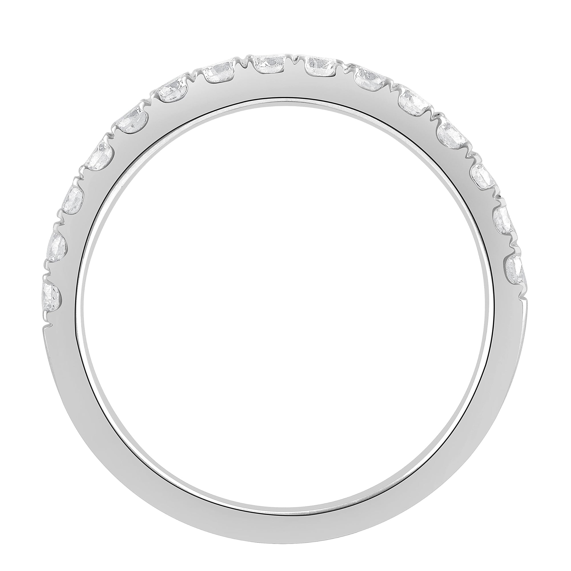 Womens | 0.50 CT Round Cut Lab Grown Diamond | Wedding Band | 10K White Gold | J-SI-I1