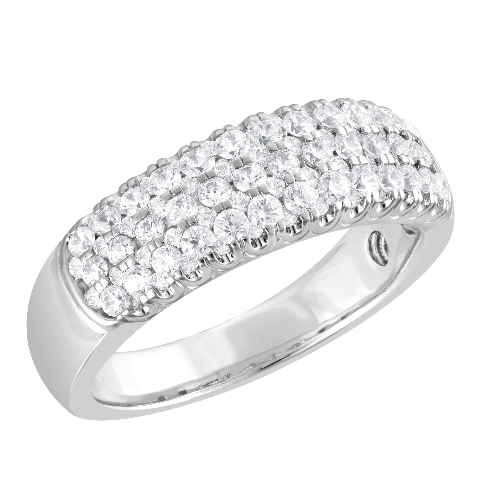 Womens | 1.00 CT Round Cut Lab Grown Diamond | Cluster Engagement Ring | Sterling Silver | H-I-SI-I1