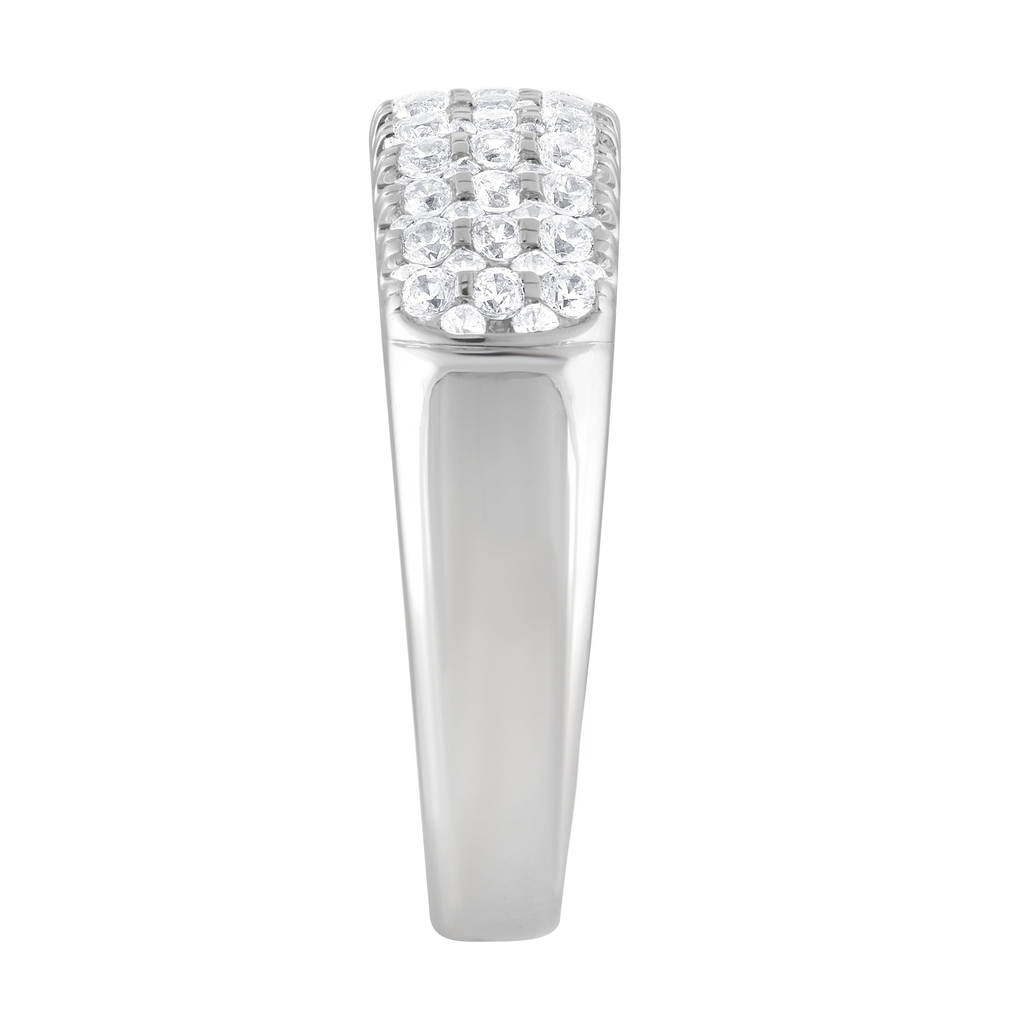 Womens | 1.00 CT Round Cut Lab Grown Diamond | Cluster Engagement Ring | Sterling Silver | H-I-SI-I1