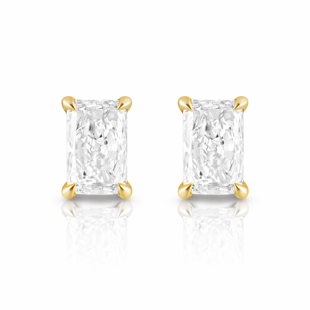 0.50 CT Radiant Lab-Grown Diamond | Stud Earrings | 18K White Gold | G Color | SI Clarity