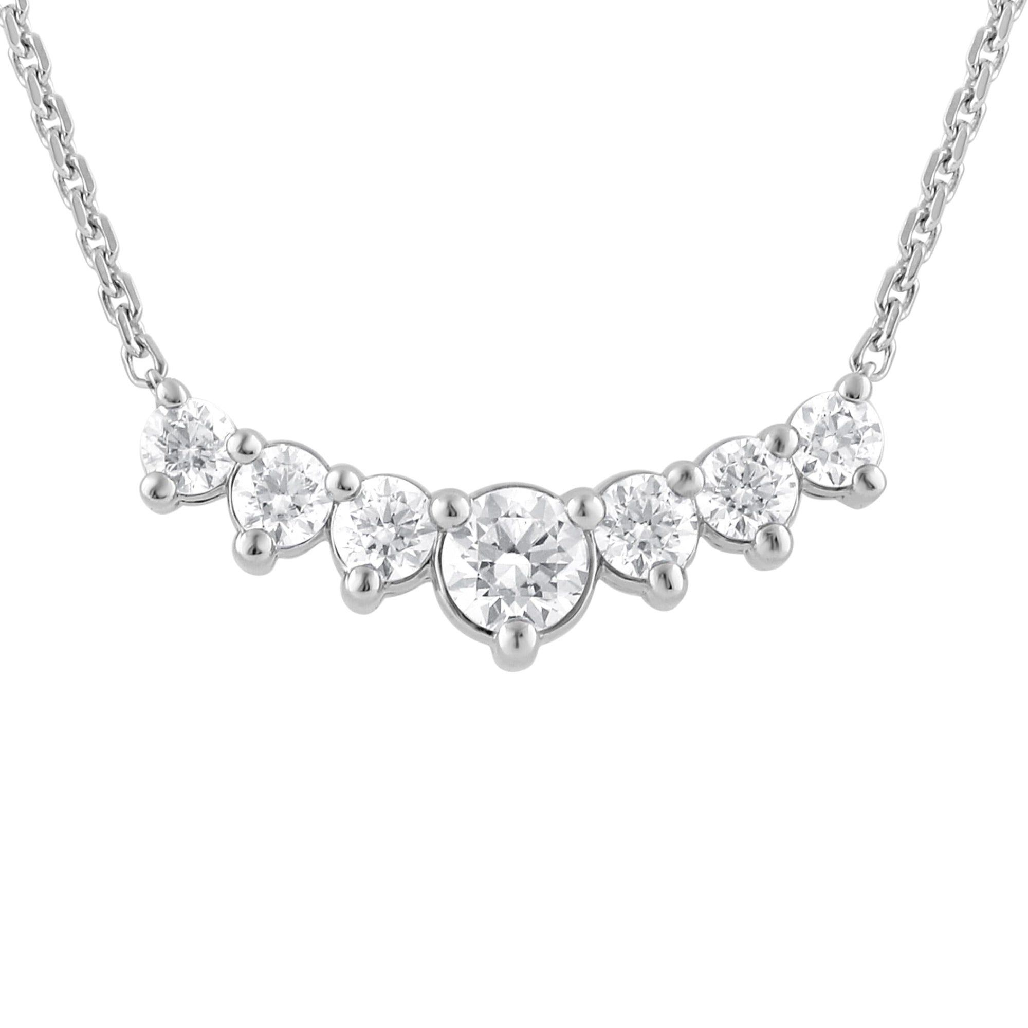 Womens | 1.00 CT Round Cut Lab Grown Diamond | Rivera Necklace | Sterling Silver | J-K-I1/I2