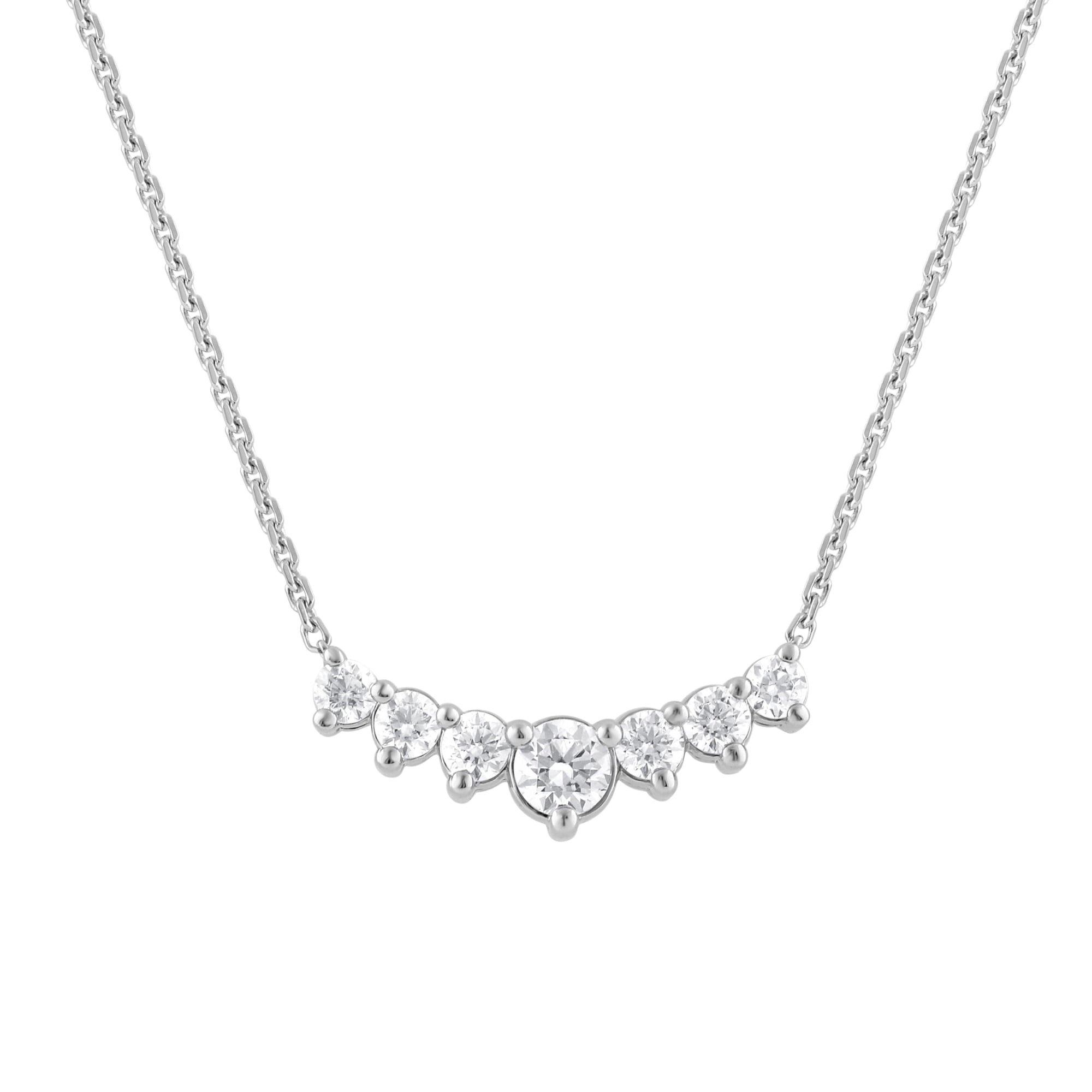 Womens | 1.00 CT Round Cut Lab Grown Diamond | Rivera Necklace | Sterling Silver | J-K-I1/I2