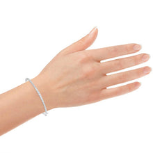 Womens | 1.00 CT Round Cut Lab Grown Accent Diamond | Bangle Bracelet - 60mm x 51mm | Sterling Silver | J-K-I1/I2