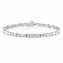 8.25 CT Cushion Lab-Grown Diamond | Tennis Bracelet | 14K White Gold | G Color | VS-I Clarity