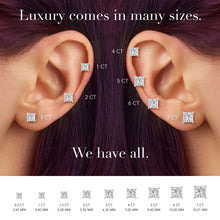 Womens | 0.50 CT  Princess Cut Lab Grown Diamond | Solitaire Stud | 18K White Gold | F-VS