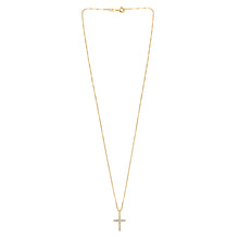 Womens | 0.25 CT Round Cut Lab Grown Diamond | Cross Pendant Necklace | Yellow Gold Plated Sterling Silver | J-SI-I1
