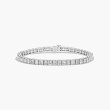 12.00 CT Princess Natural Diamond | Tennis Bracelet | 14K White Gold | G-H Color | VS Clarity