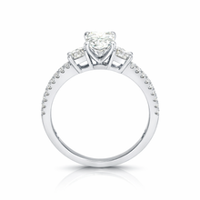 1.75 CT Princess/Round Lab-Grown Diamond | Engagement Ring | 14K White Gold | G Color | SI Clarity