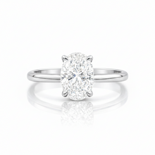 1.40 CT Oval/Round Lab-Grown Diamond | Solitaire Ring | 14K White Gold | G Color | VS Clarity