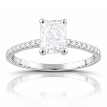 2.00 CT Radiant/Round Lab-Grown Diamond | Engagement Ring | 14K White Gold | G Color | VS Clarity