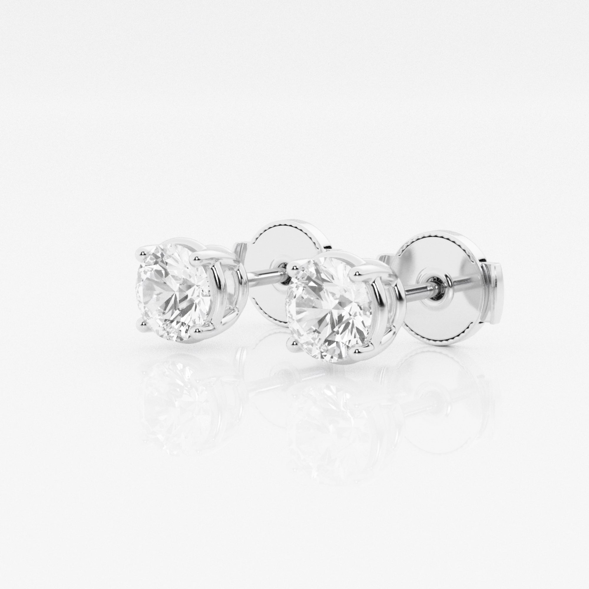 2.00 CT Round Lab-Grown Diamond | Stud Earrings | 14K White Gold | G Color | VS Clarity