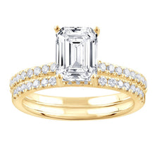 1.90 CT Round Lab-Grown Diamond | Bridal Set Ring | 14K Yellow Gold | F Color | VS Clarity