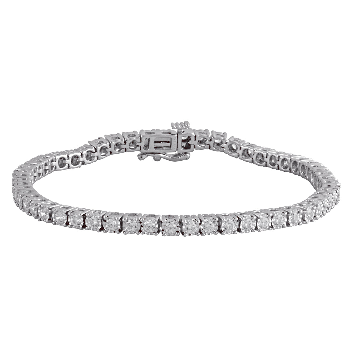 Womens | 2.00 CT Round Cut Lab Grown Accent Diamond | Tennis Bracelet | Sterling Silver | J-K-I1/I2