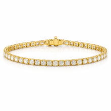 13.23 CT Round Lab-Grown Diamond | Tennis Bracelet | 14K Yellow Gold | F Color | VS Clarity