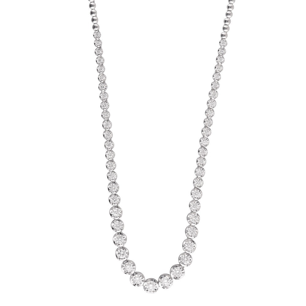 Womens | 3.00 CT Round Cut Lab Grown Diamond | Graduating Necklace | Rose Gold Flashed Silver | G-SI