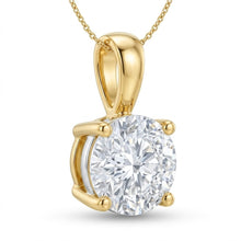 Womens | 1.25 CT Round Cut Lab Grown Accent Diamond | Solitaire Pendant Necklace | Two Tone Silver | G-SI