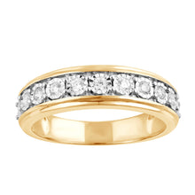 Womens | 0.25 CT Round Cut Lab Grown Accent Diamond | Wedding Band | Yellow Gold Flashed Silver | I-J-I1