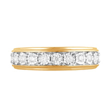 Womens | 0.25 CT Round Cut Lab Grown Accent Diamond | Wedding Band | Yellow Gold Flashed Silver | I-J-I1