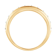 Womens | 0.25 CT Round Cut Lab Grown Accent Diamond | Wedding Band | Yellow Gold Flashed Silver | I-J-I1