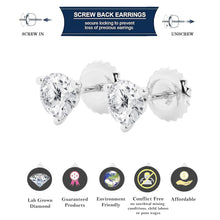 Womens | 3.00 CT Round Cut Lab Grown Diamond | Martini Stud | 18K White Gold | H-VS
