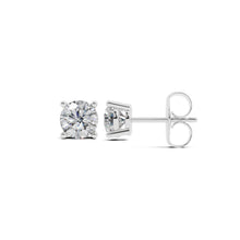 Womens | 0.50 CT Round Cut Lab Grown Diamond | Solitaire Stud | 14K White Gold | J-K-I1/I2