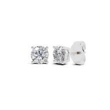 Womens | 0.50 CT Round Cut Lab Grown Diamond | Solitaire Stud | 14K White Gold | J-K-I1/I2