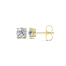 Womens | 0.50 CT Round Cut Lab Grown Diamond | Solitaire Stud | 14K Yellow Gold | J-K-I1/I2