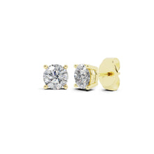 Womens | 0.50 CT Round Cut Lab Grown Diamond | Solitaire Stud | 14K Yellow Gold | J-K-I1/I2