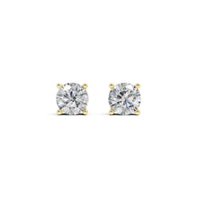 Womens | 0.50 CT Round Cut Lab Grown Diamond | Solitaire Stud | 14K Yellow Gold | J-K-I1/I2