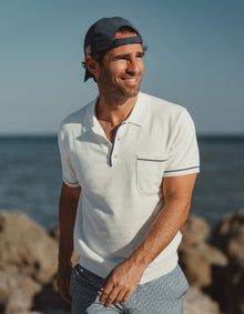 Men | Robles Knit Polo | White-Navy