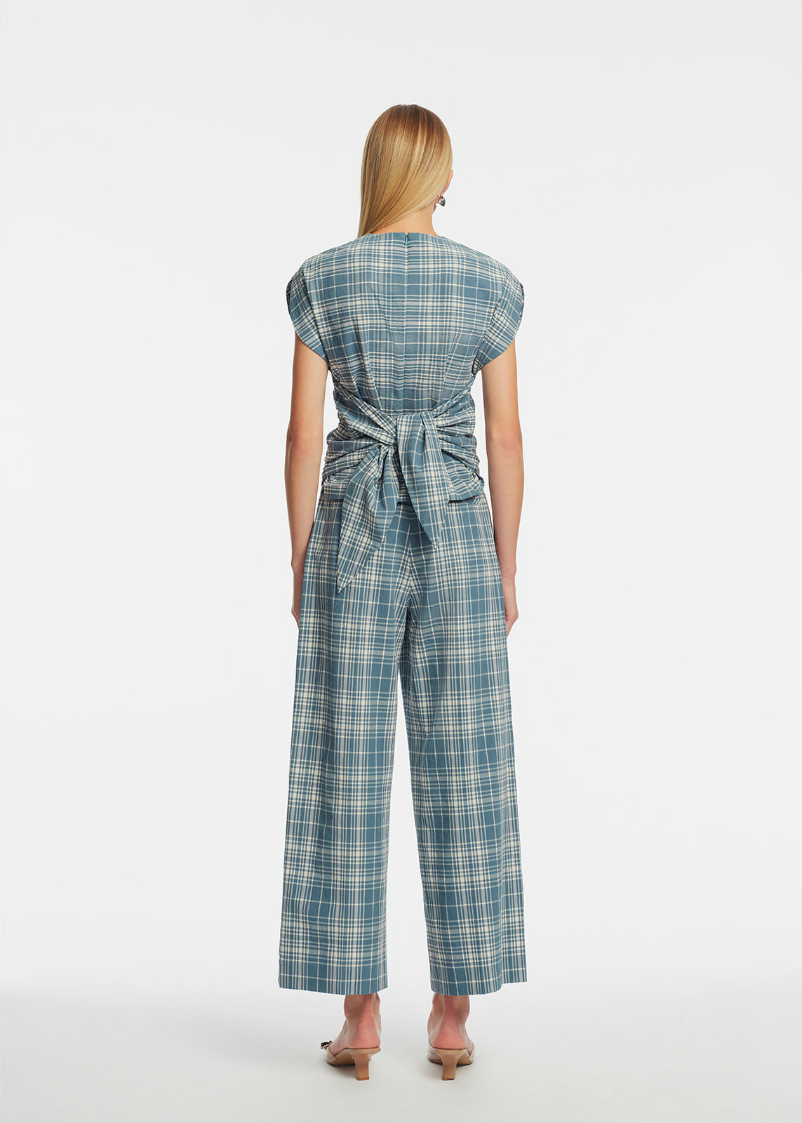 Plaid Seersucker Cropped Pant | Mallard