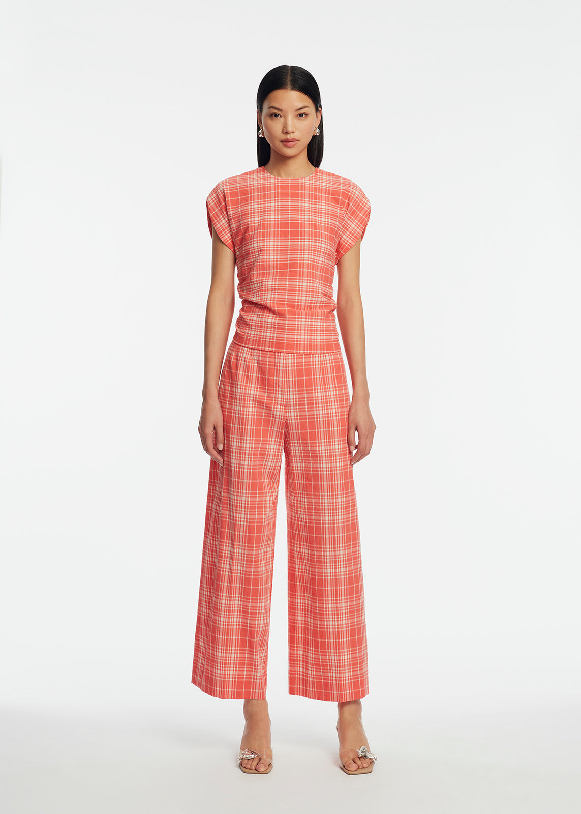 Plaid Seersucker Tie Top | Watermelon