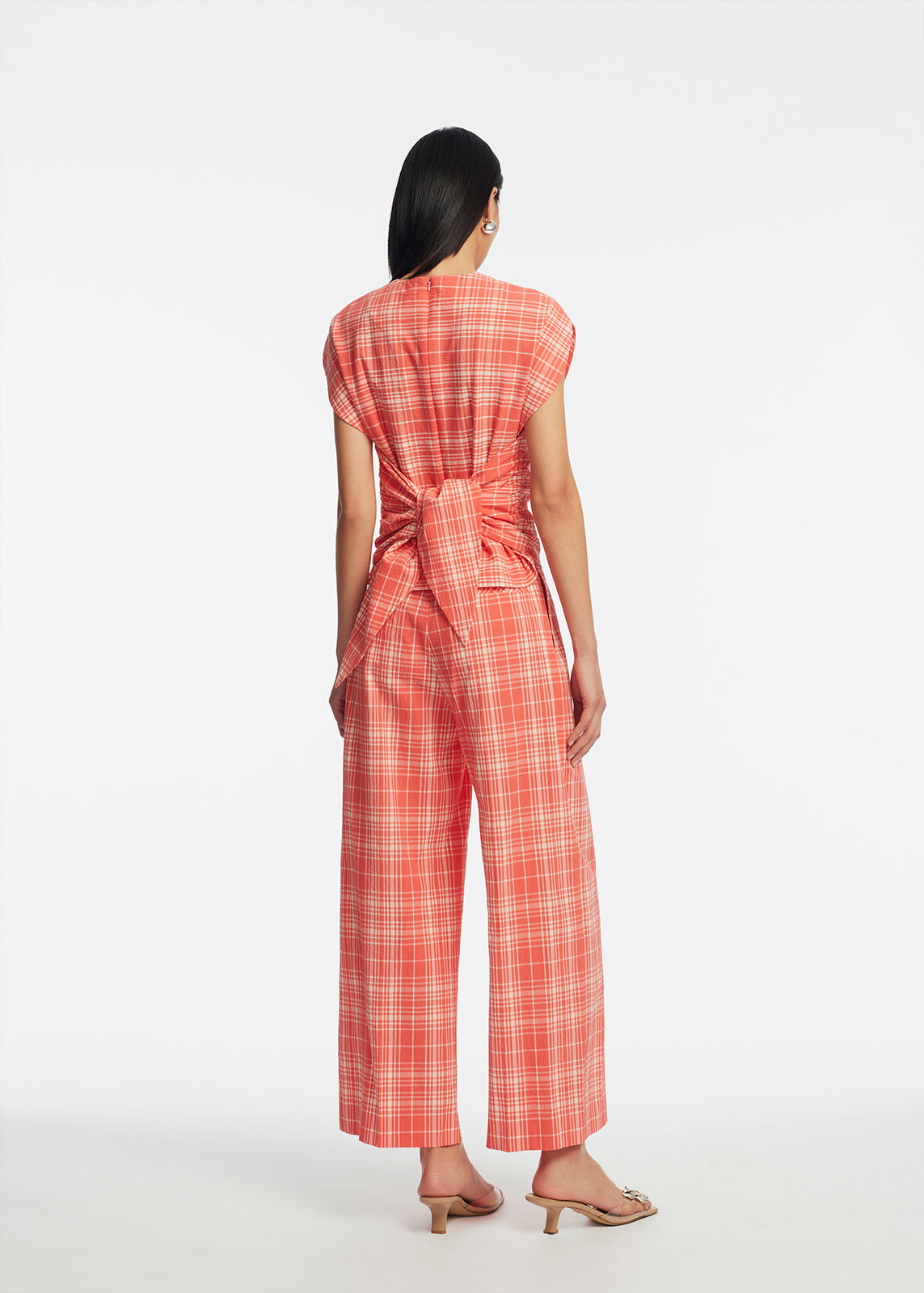 Plaid Seersucker Tie Top | Watermelon