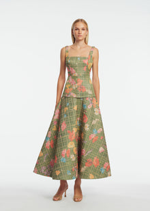 Floral Raffia Square Neck Dress | Cactus